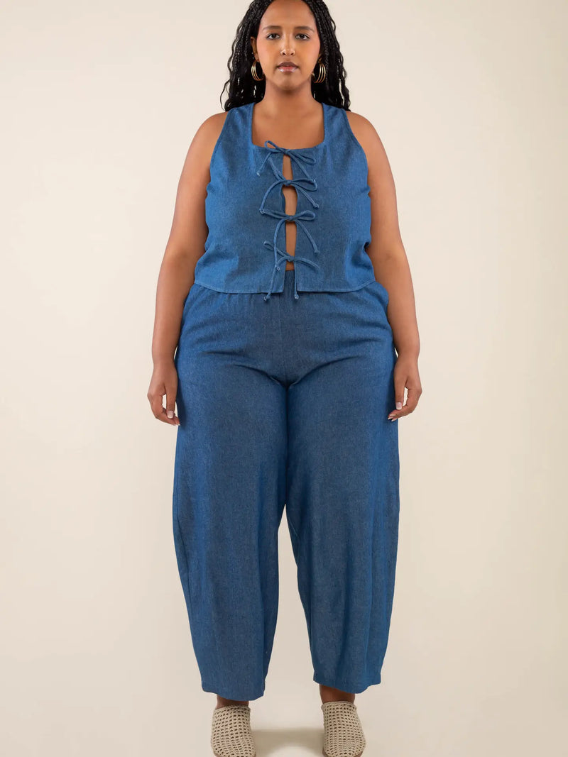 Denim Lantern Pant