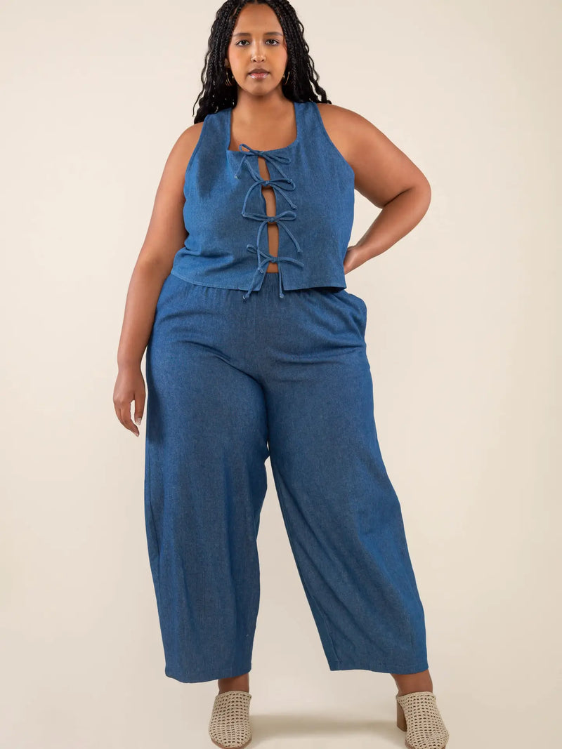 Denim Lantern Pant