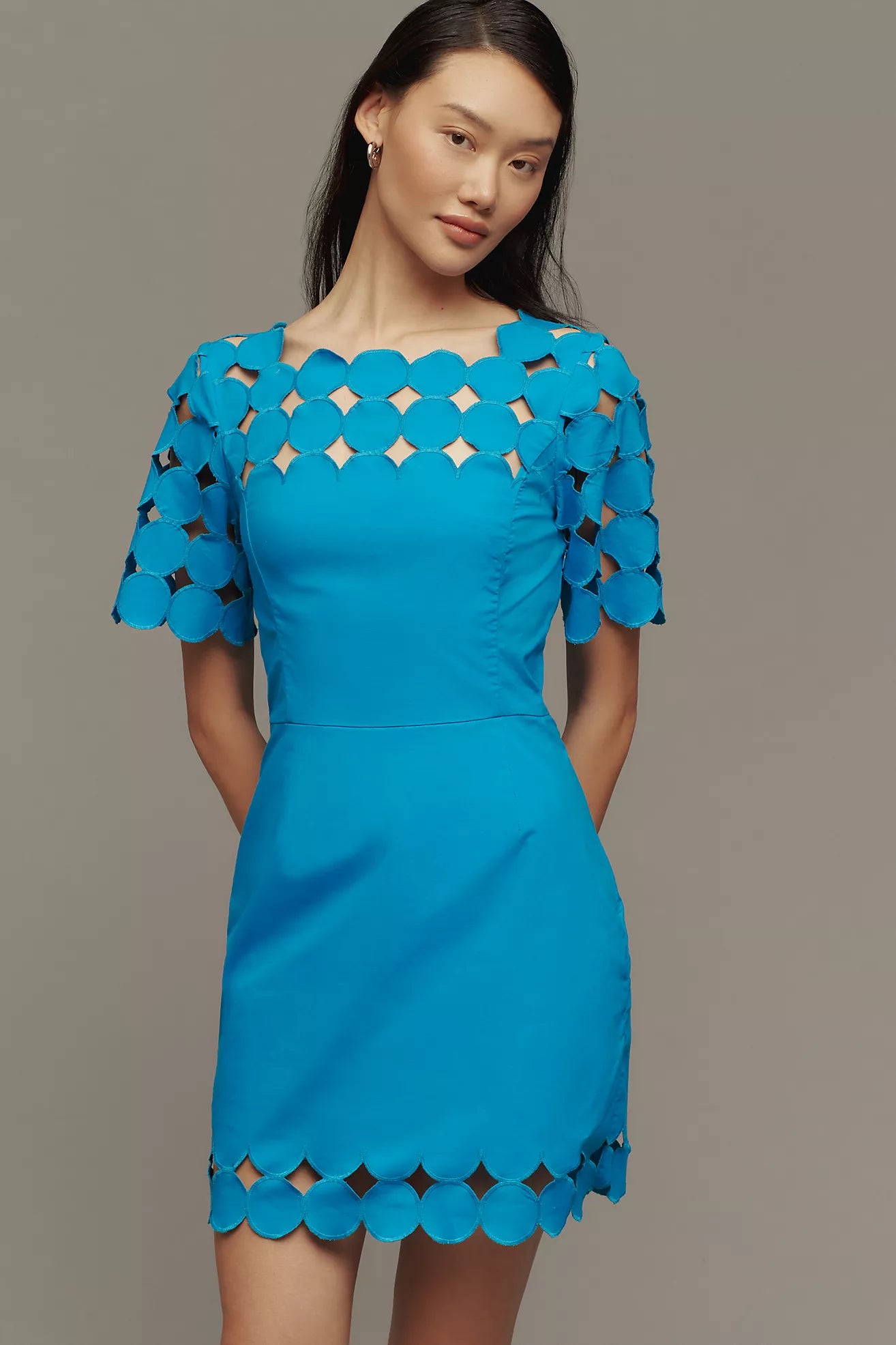 Cutwork Mini Shift Dress