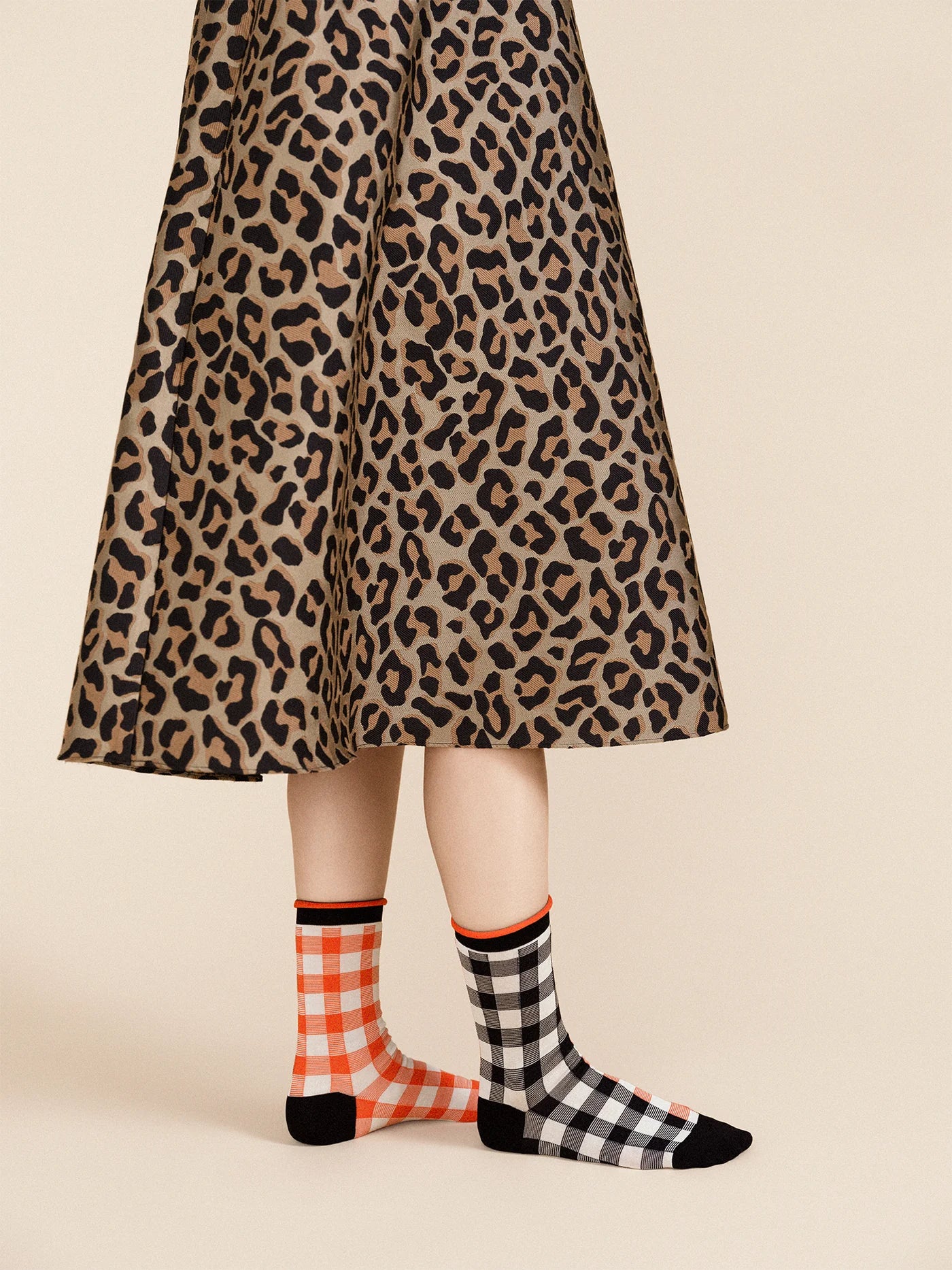 Colorblock Gingham Crew Socks