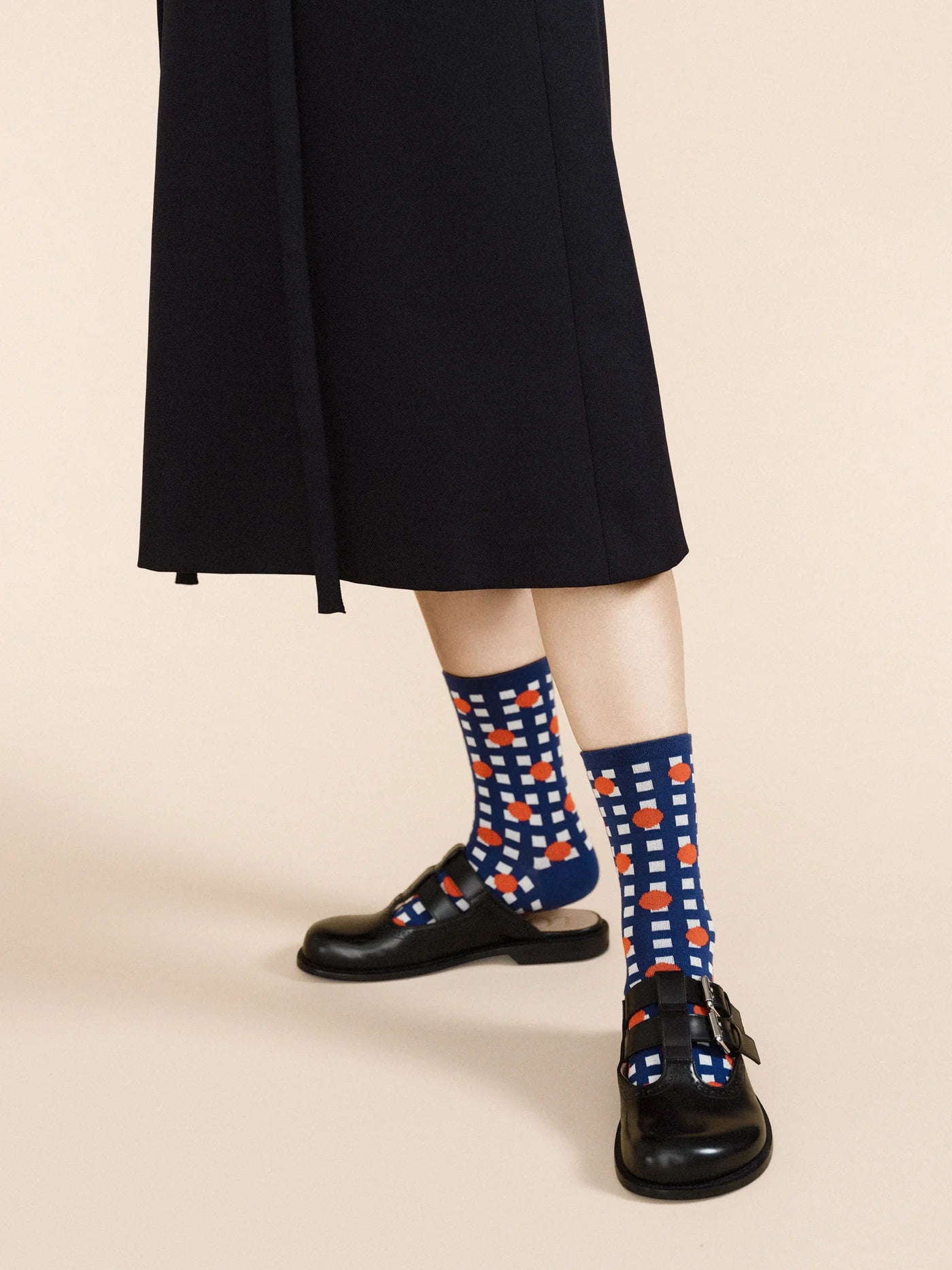 Lines and Dots Crew Socks