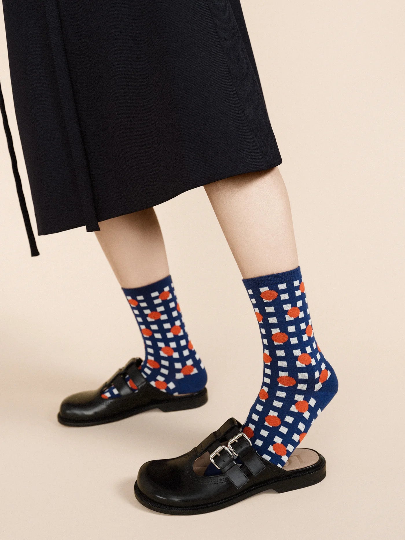 Lines and Dots Crew Socks