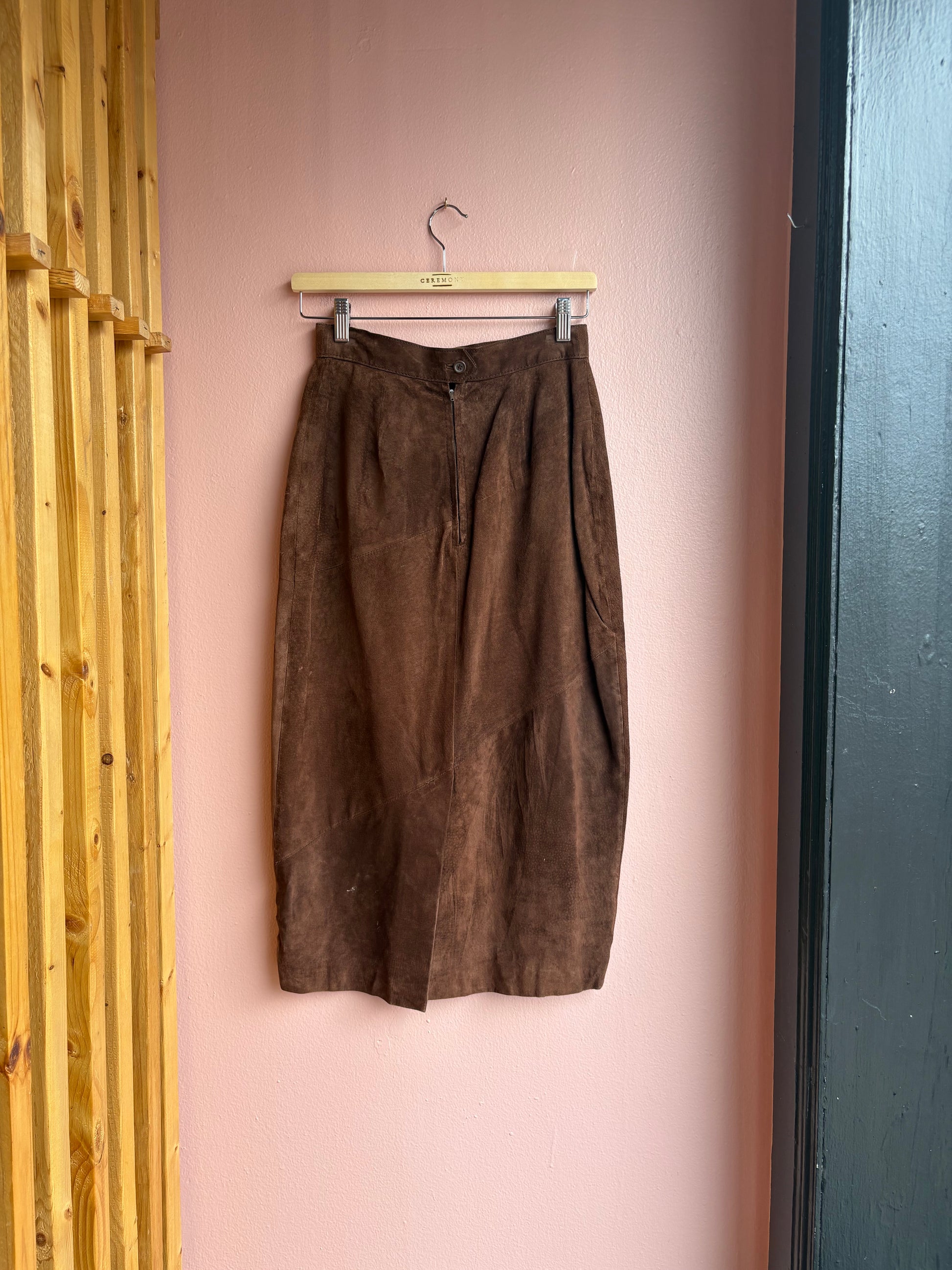 Michelle Stuart Leather Skirt