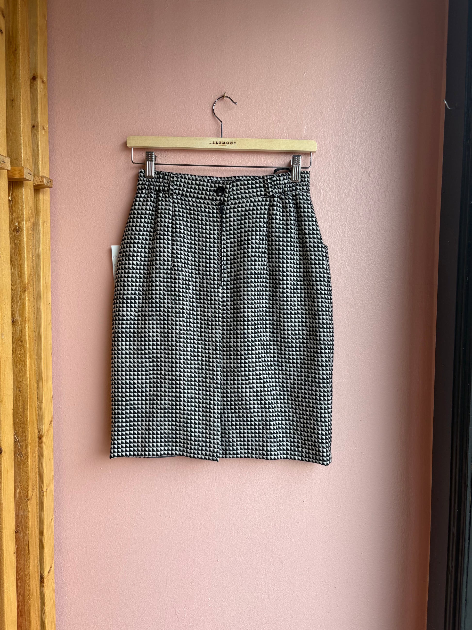 Black & White Wool Skirt