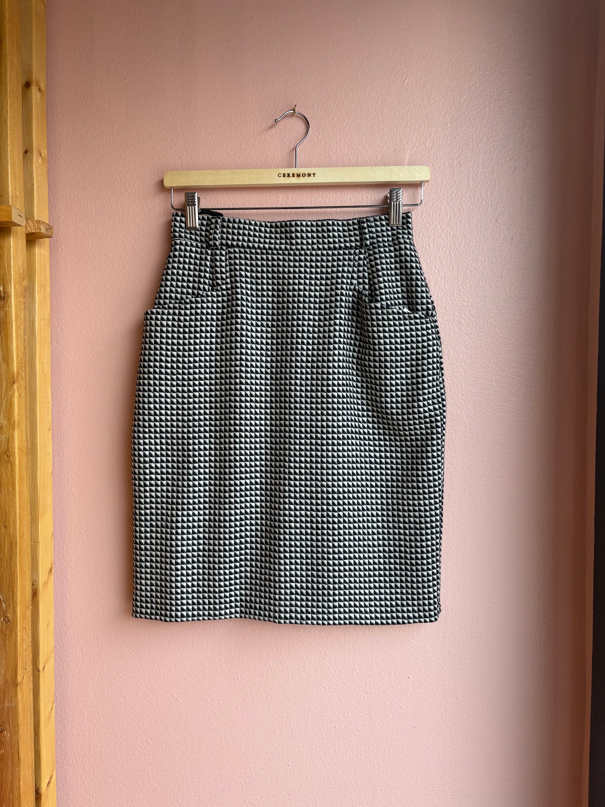 Black & White Wool Skirt
