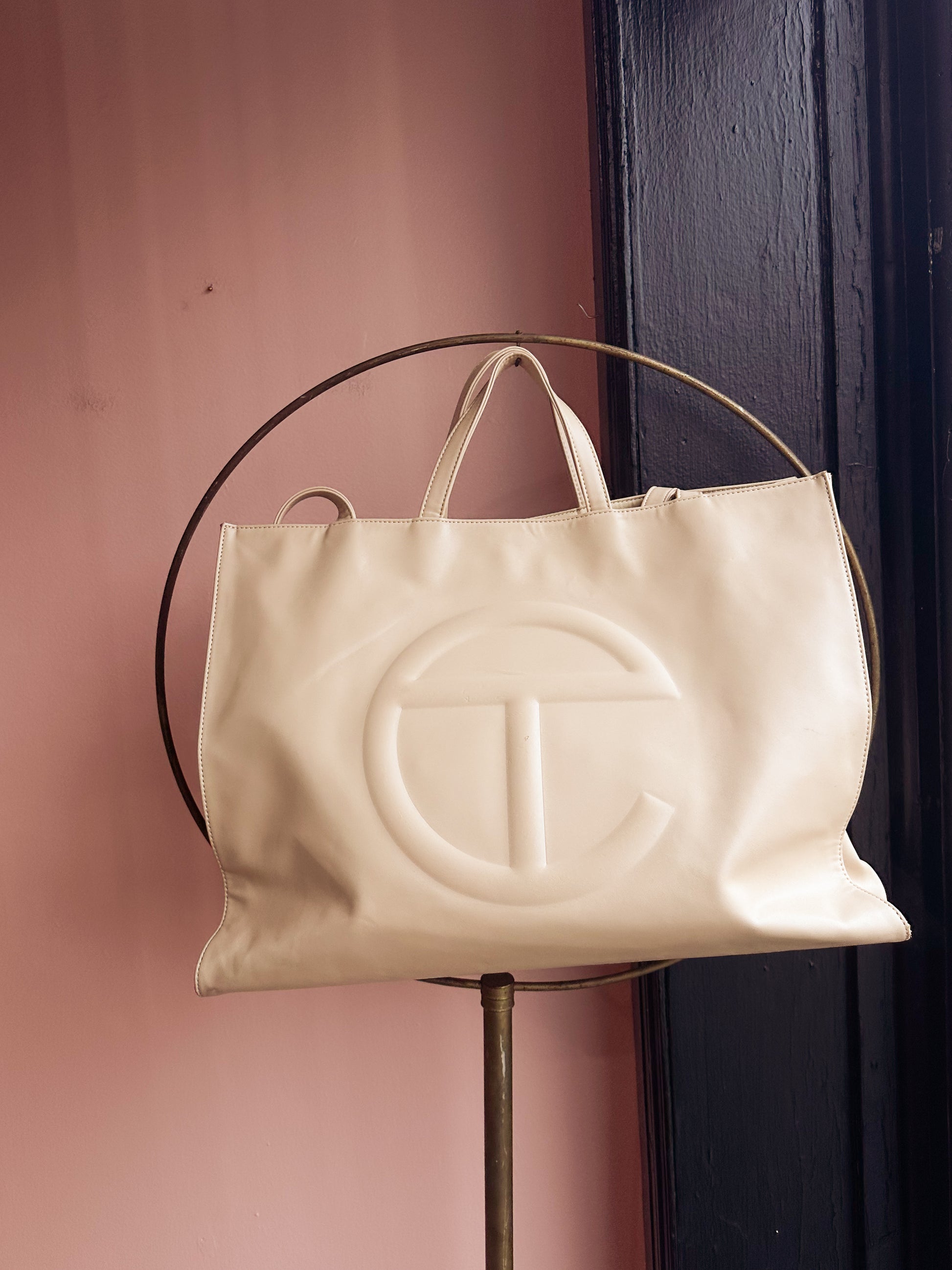 Large Telfar Bag in Cream