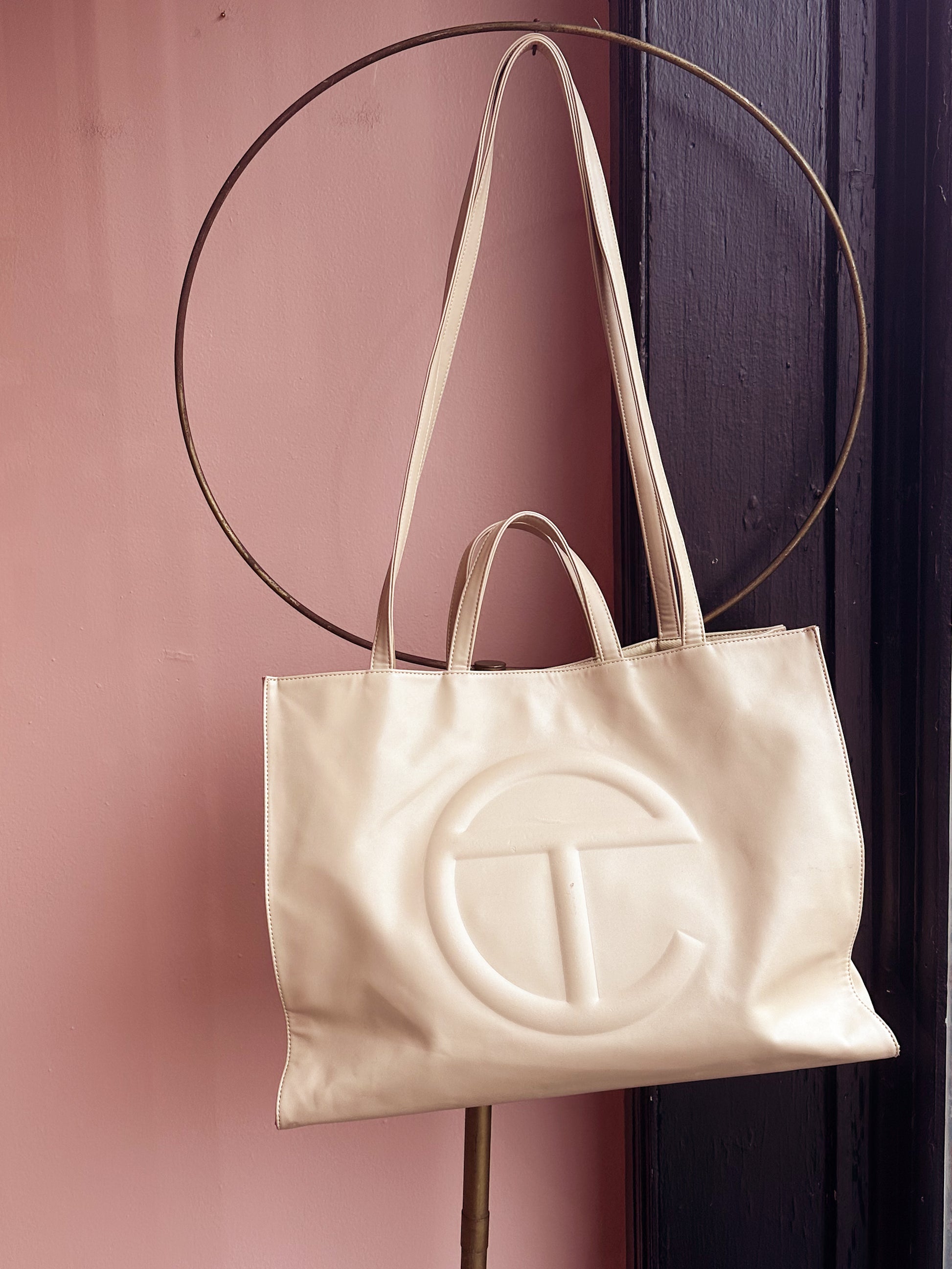 Large Telfar Bag in Cream