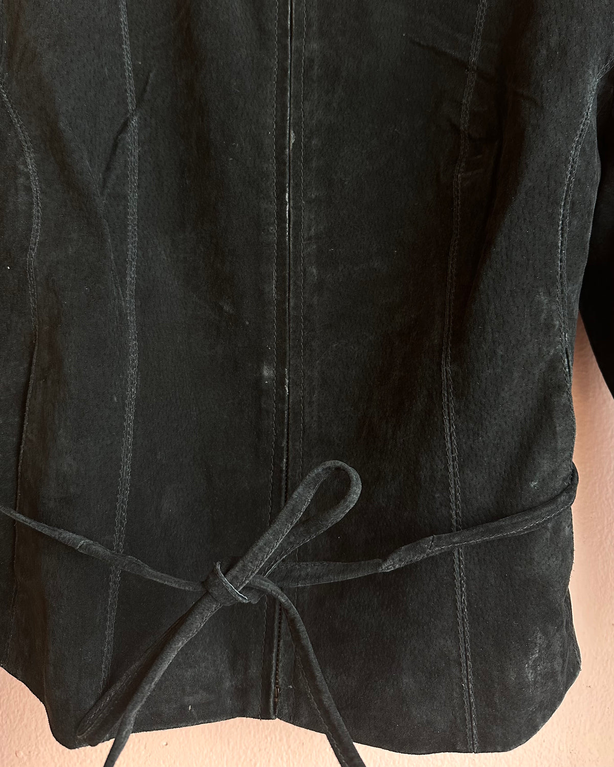 Vintage Black Leather Jacket / sz Small