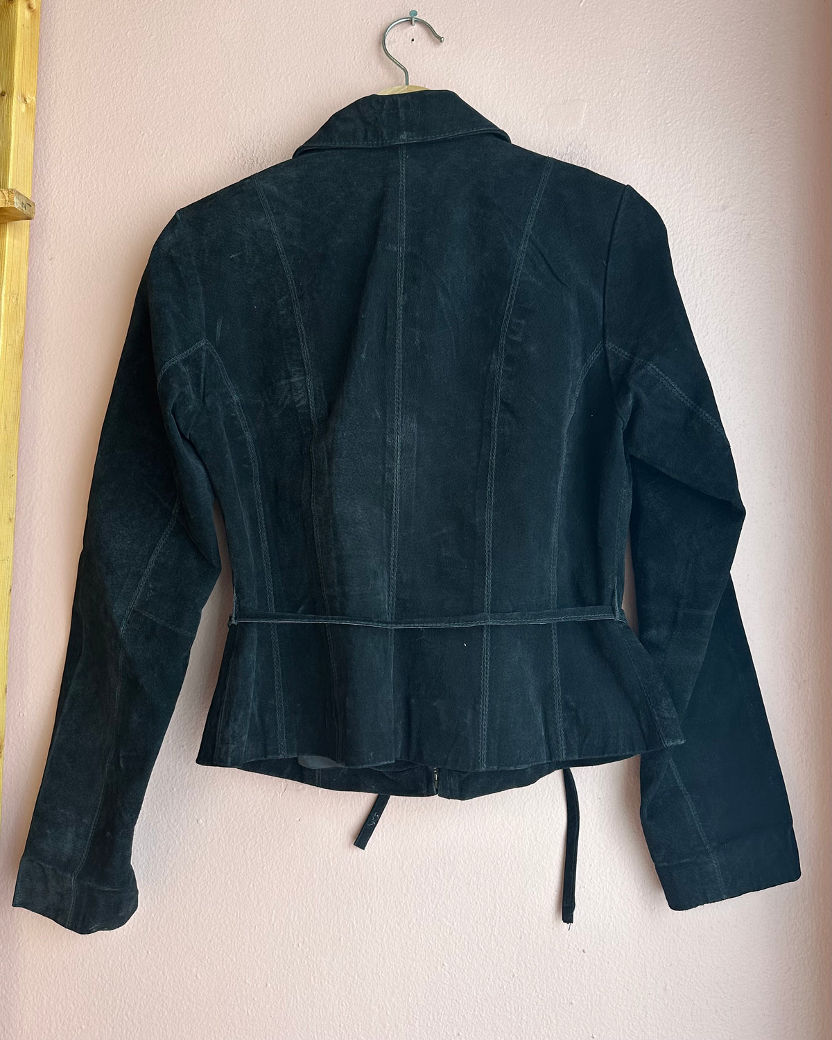 Vintage Black Leather Jacket / sz Small