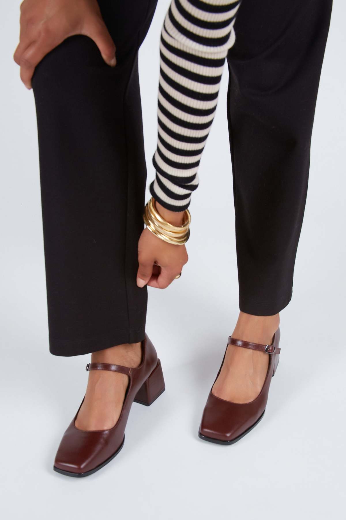 Christopher Mary Jane in Maroon Leather