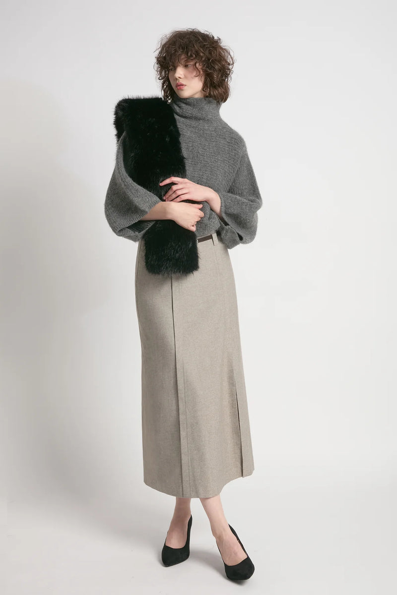 Cropped Cocoon Sweater / Charcoal