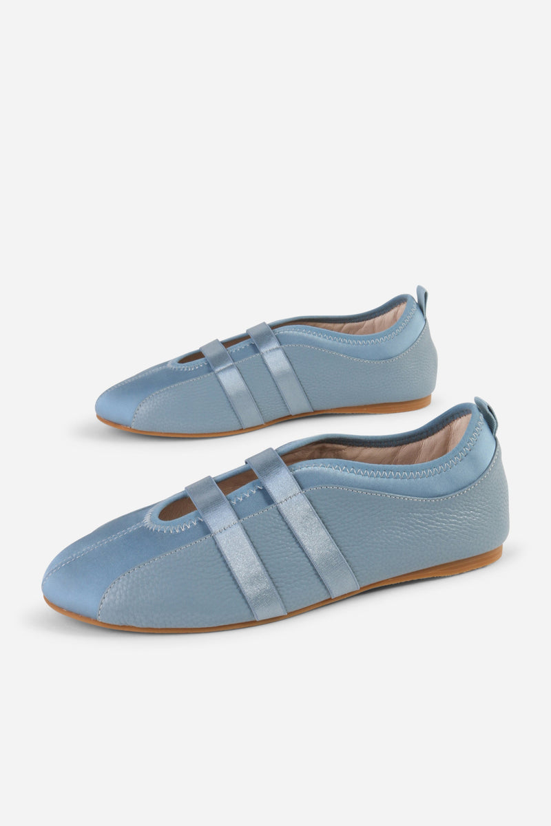 Intentionally Blank Sporty Leather Slip-On Ballet Sneaker - Blue