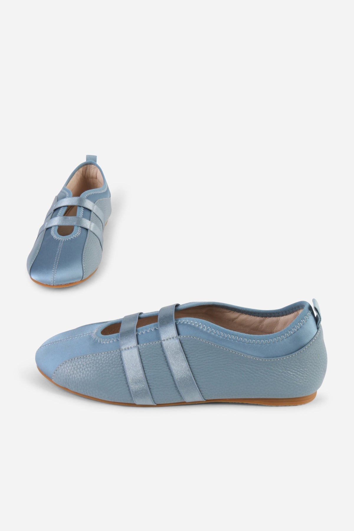 Intentionally Blank Sporty Leather Slip-On Ballet Sneaker - Blue