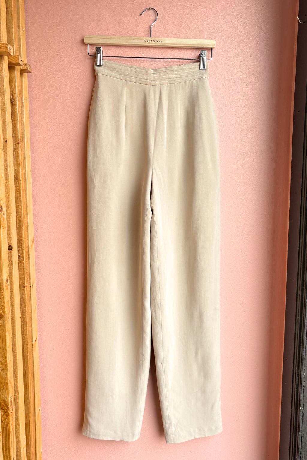 Dana Buchman Almond Silk Trousers / Size 2