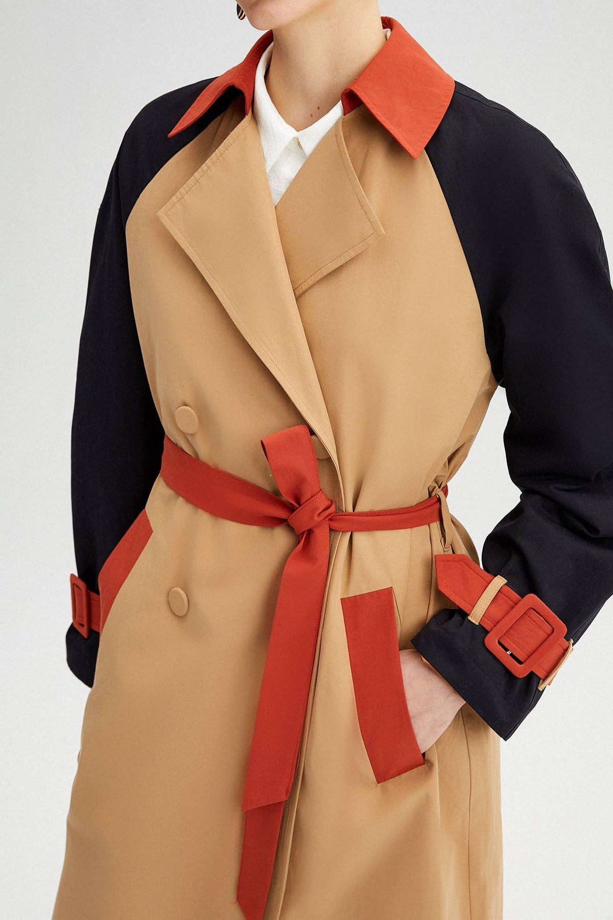 Colorblock Colette Trench Coat