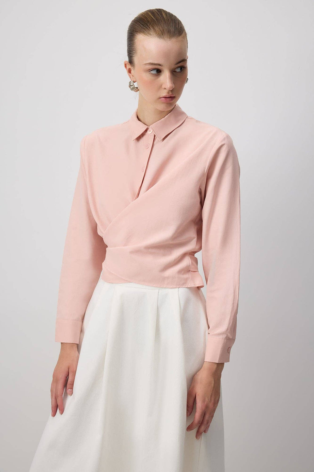 Tailored Poplin Wrap Shirt
