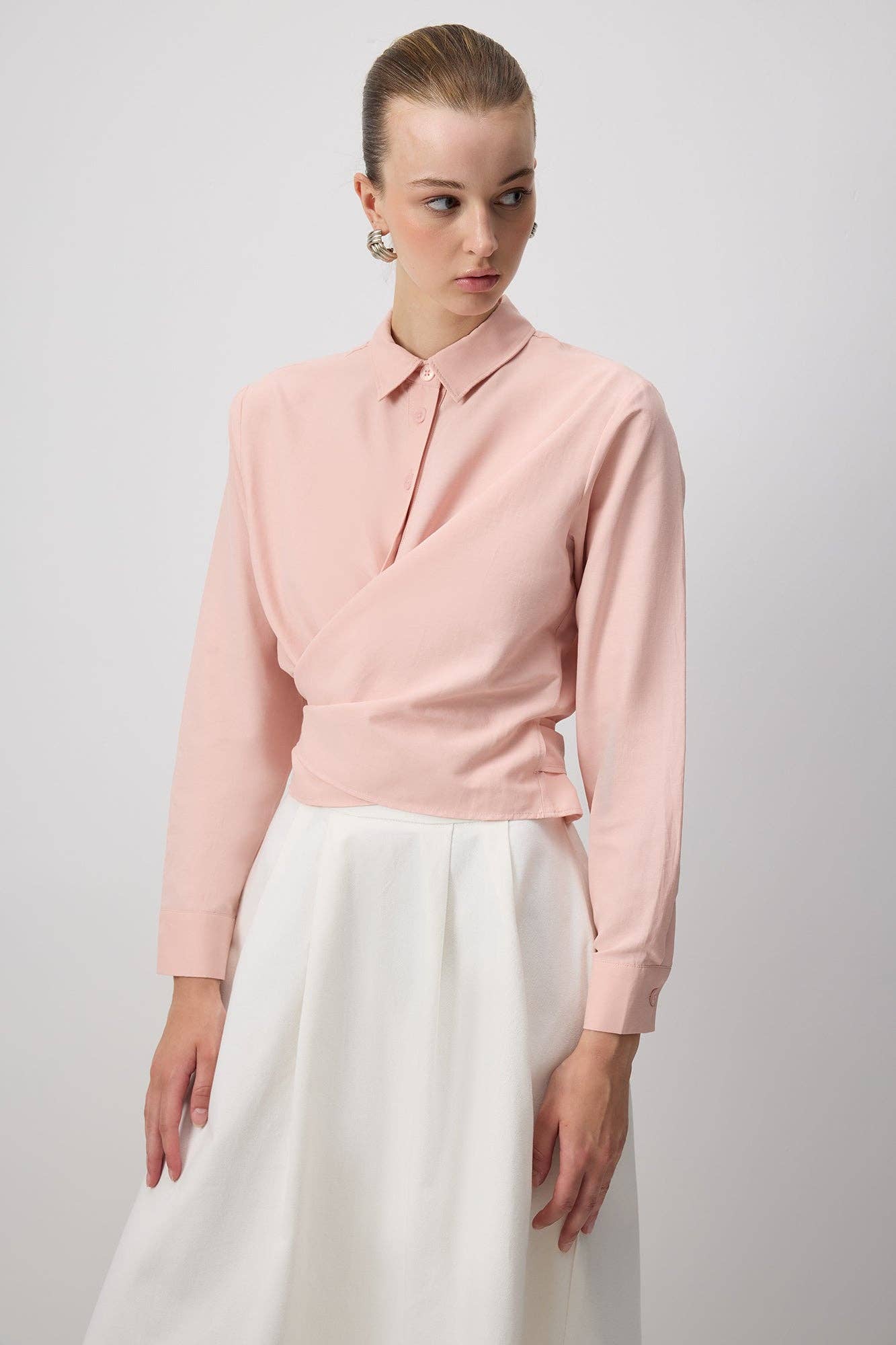 Tailored Poplin Wrap Shirt