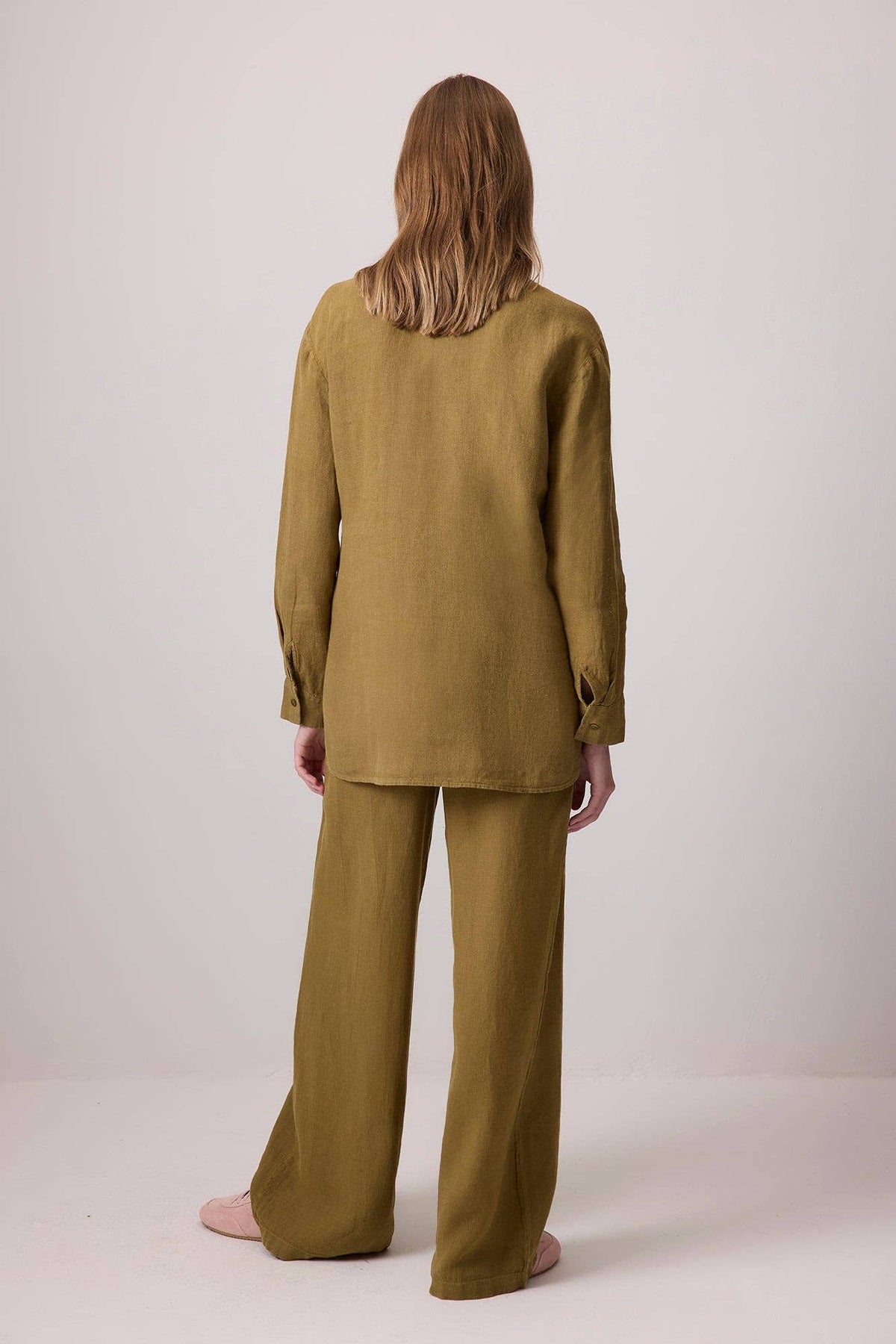 Linen Tie-Waist Shirt / Pond