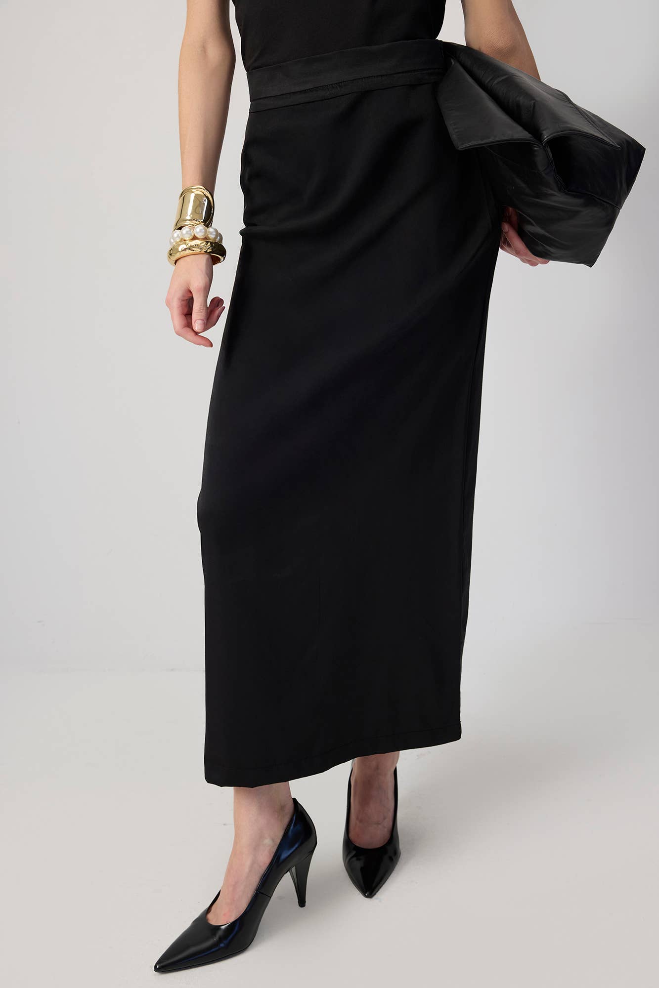 High-Waist MAXI PENCIL SKIRT / Black