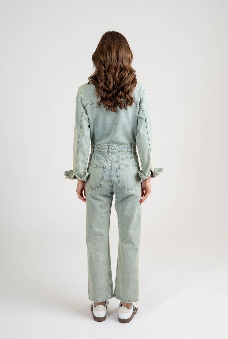 Jocelyn Light Wash Denim Jumpsuit