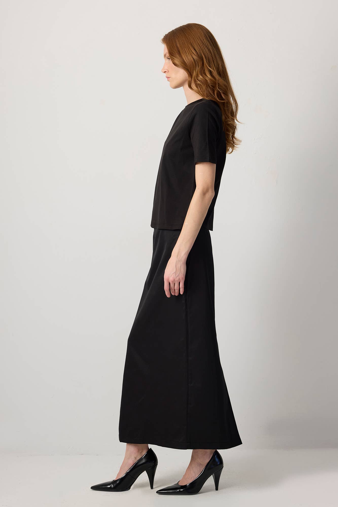 High-Waist MAXI PENCIL SKIRT / Black