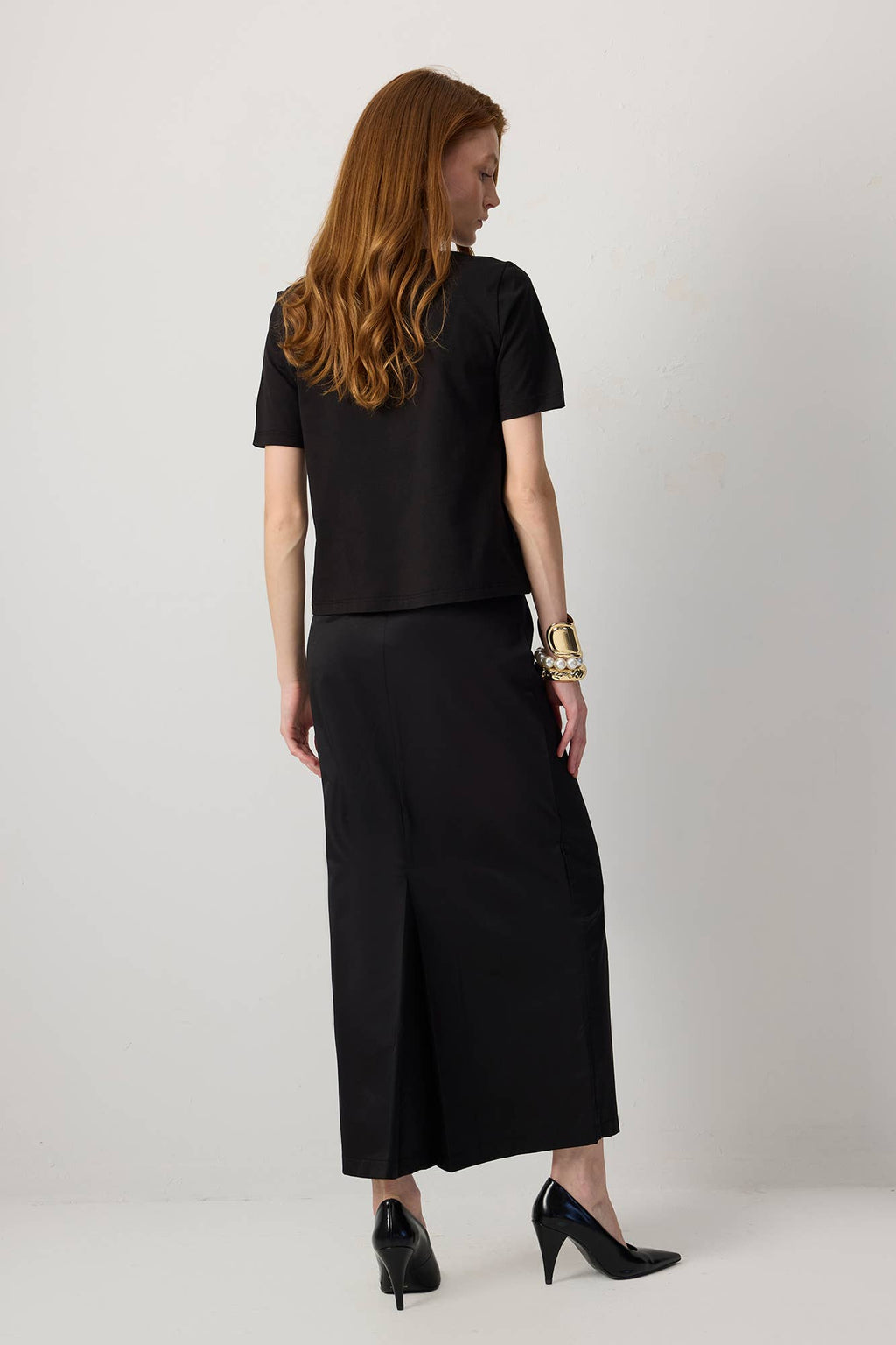 High-Waist MAXI PENCIL SKIRT / Black