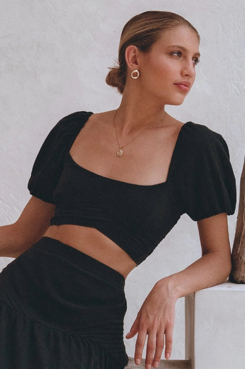 Kiana Linen Crop Top