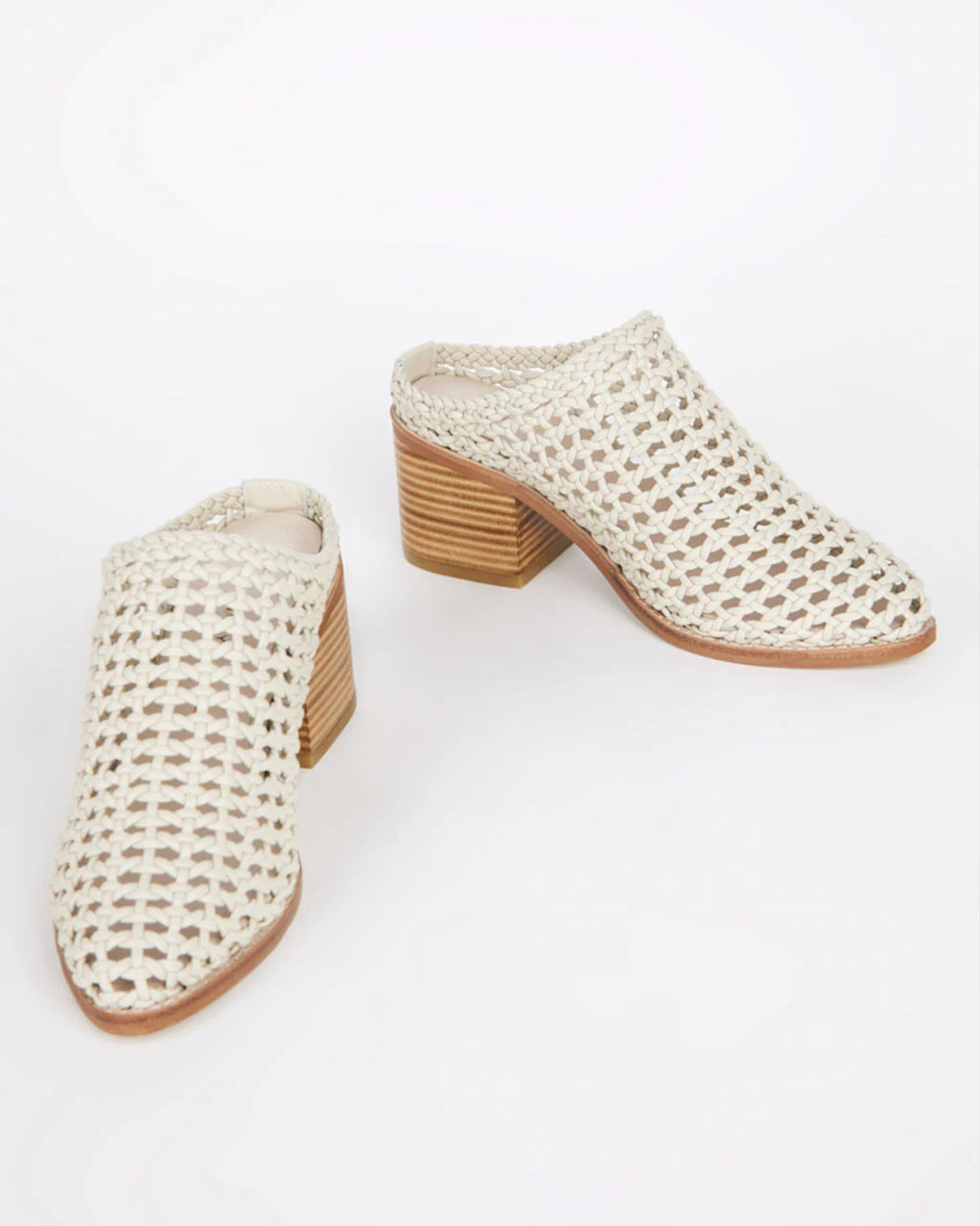 Caps Heeled Mule in Bone