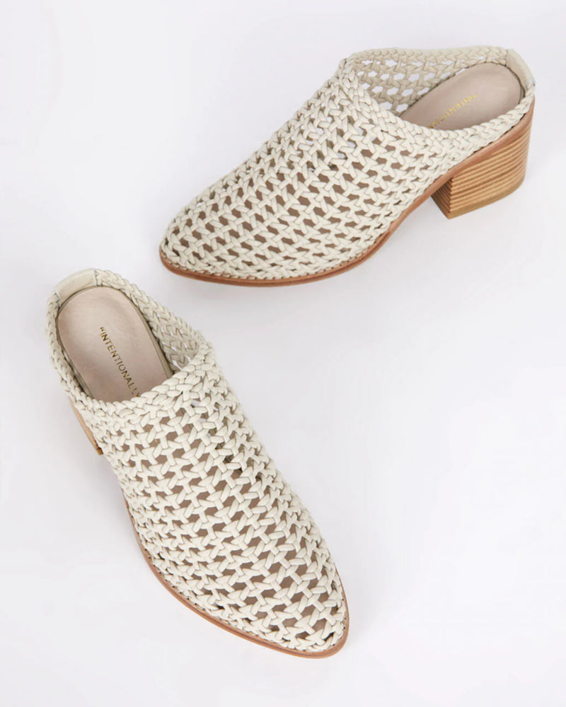 Caps Heeled Mule in Bone