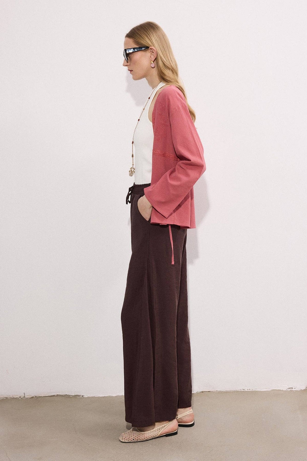 Britta Wide Leg Trousers / Brown