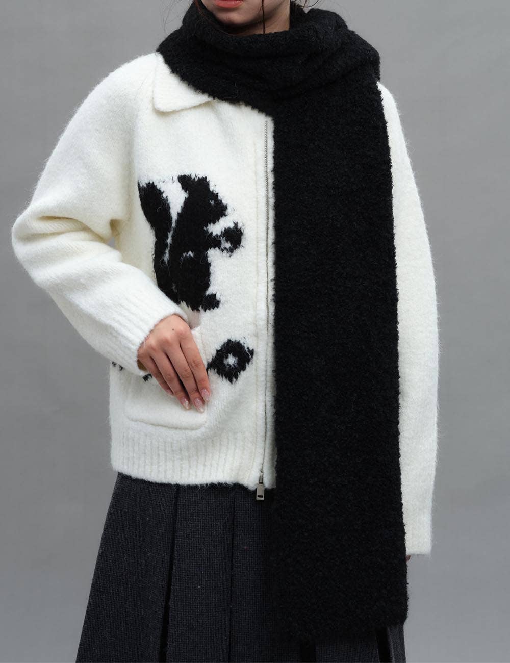 Wool Blend Boucle Scarf / Various Colors