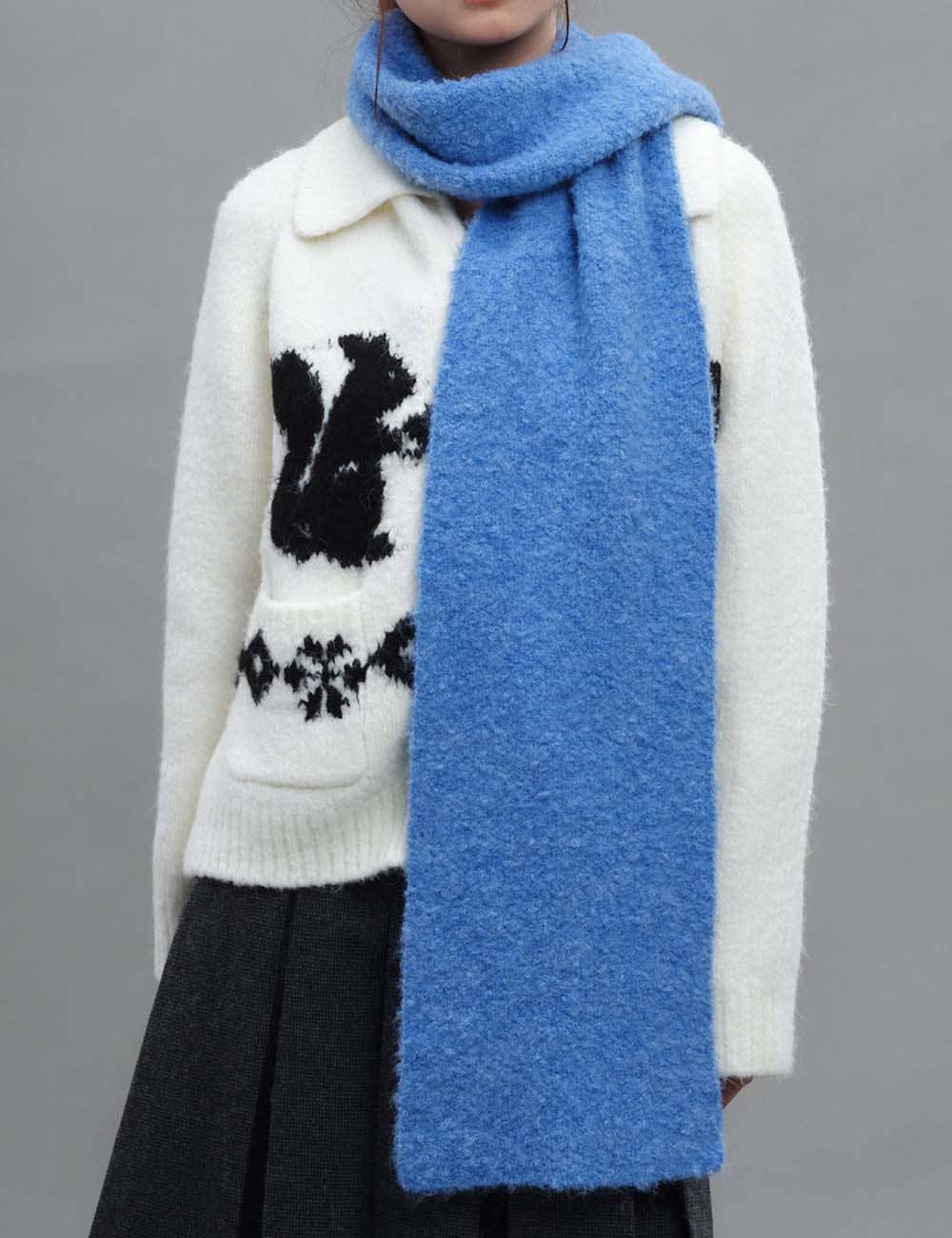 Wool Blend Boucle Scarf / Various Colors