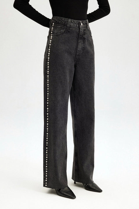 Angie High Waisted Wide Leg Denim Pants