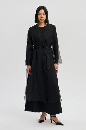 SHEER OPEN MAXI DRESS  / One Size