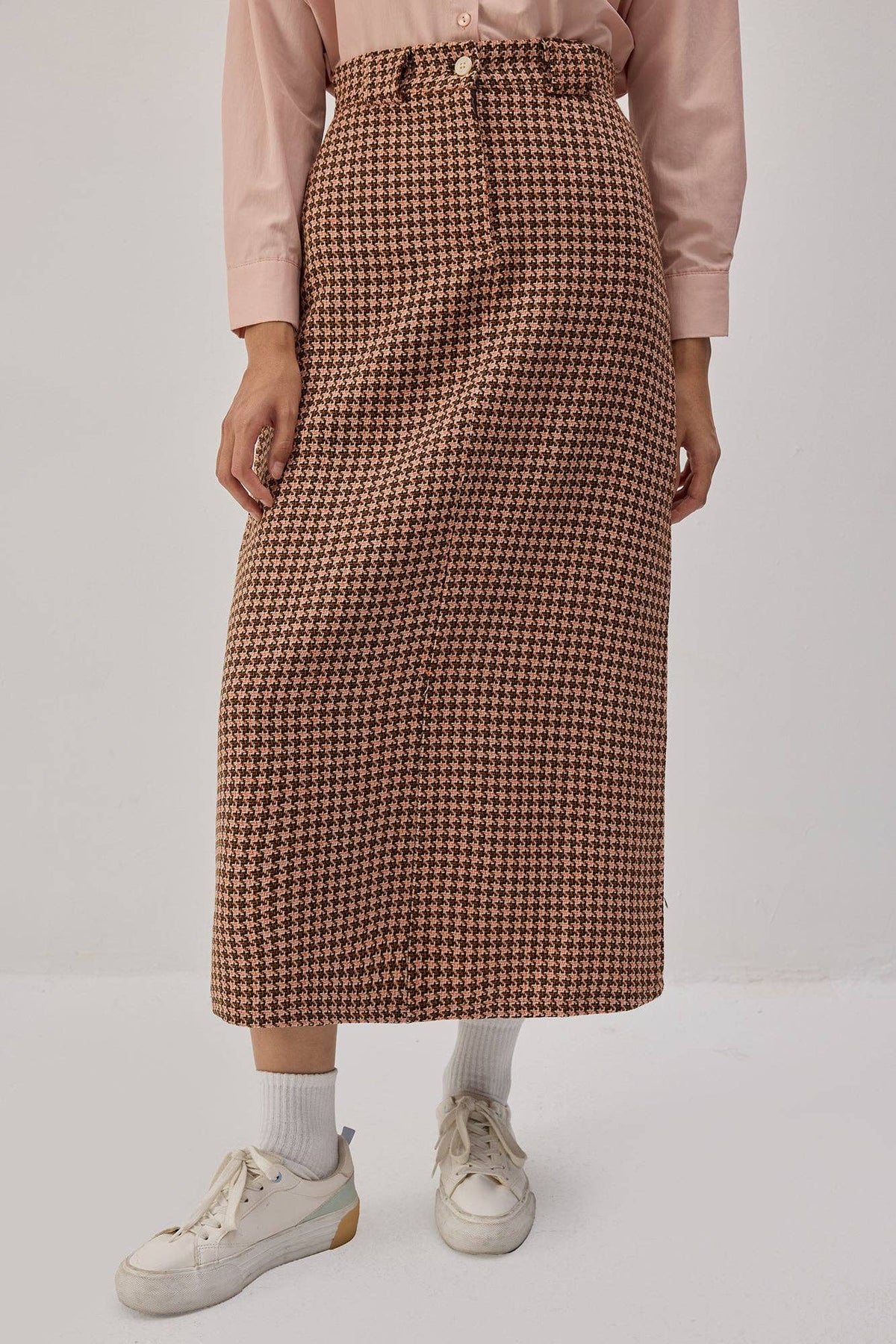 Tweedy Skirt / Brick Red