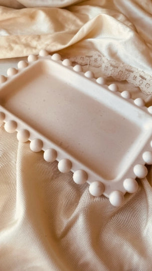 Bubble Edge Trinket Tray / White