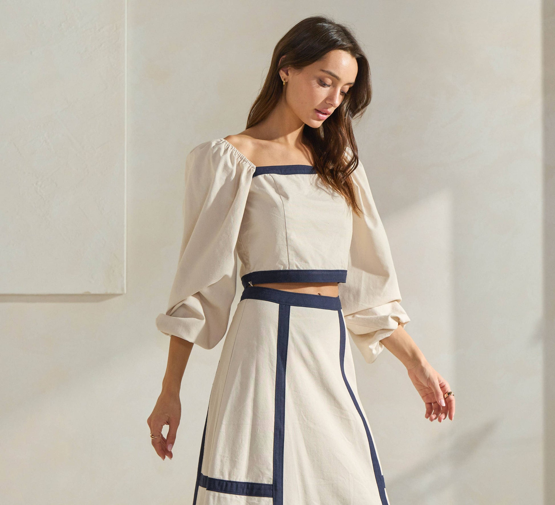 Soubrette Contrast Trim Top