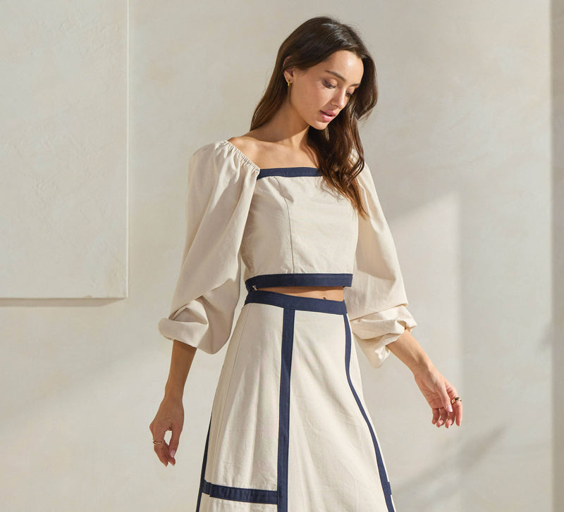 Soubrette Contrast Trim Skirt