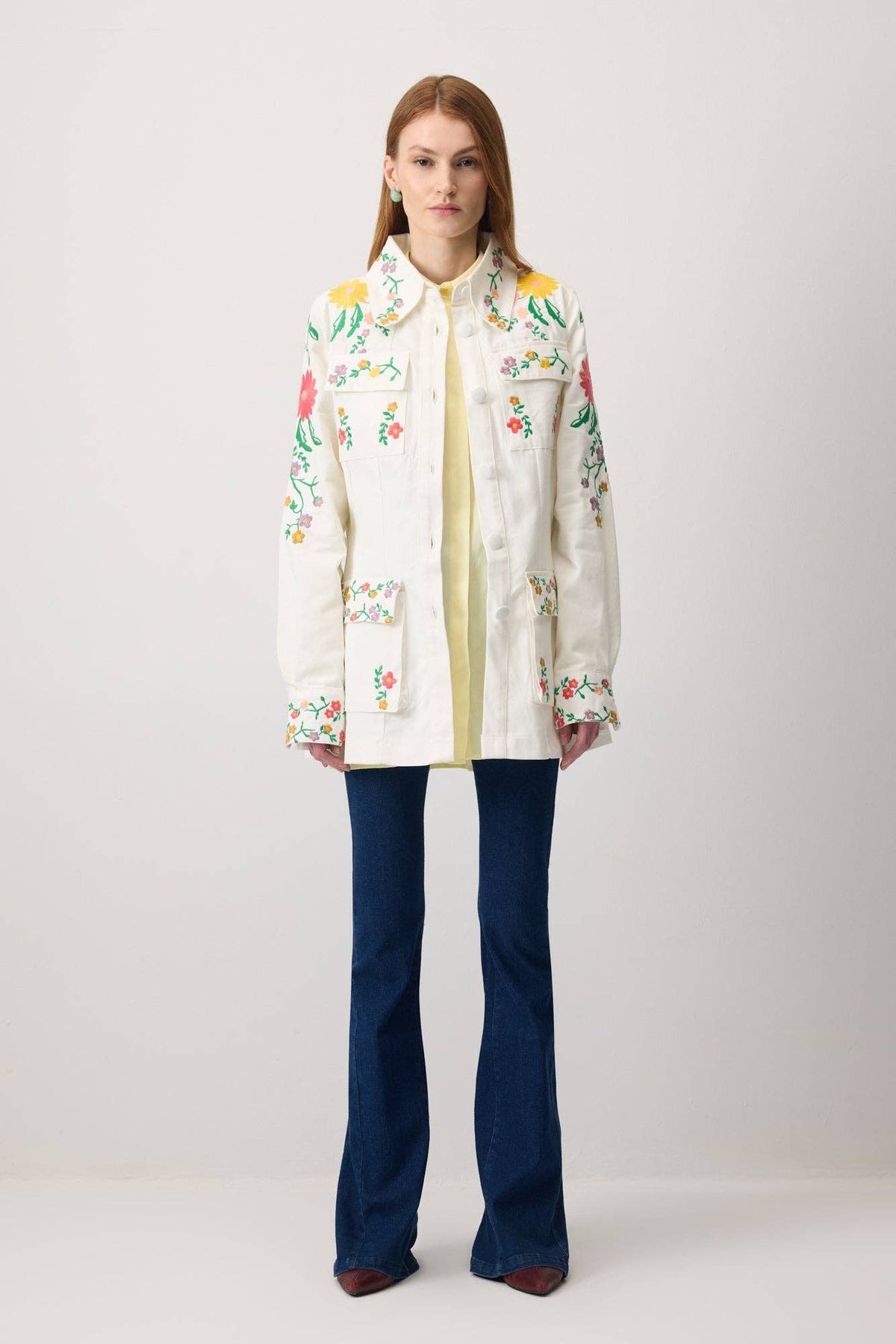 Nia Floral Embroidered Cotton Jacket