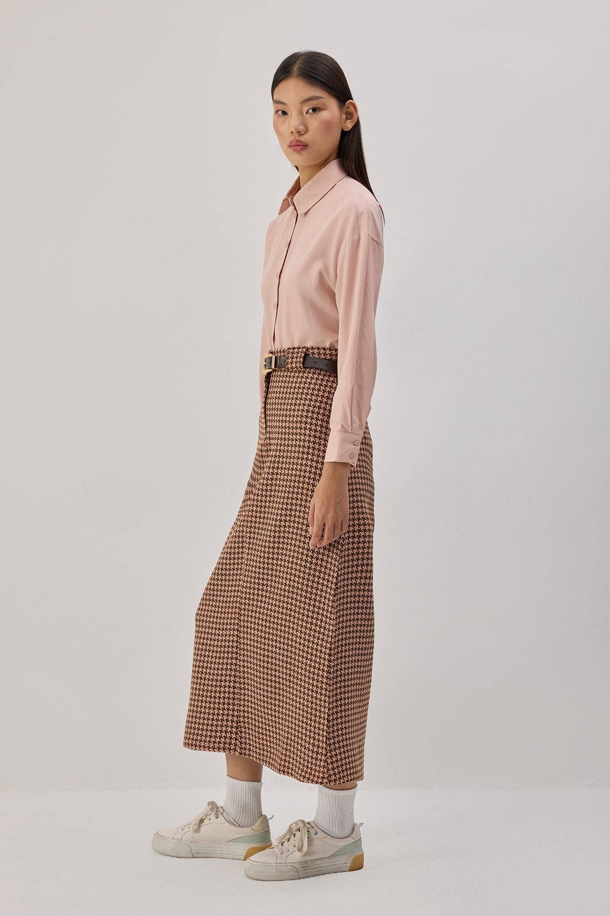 Tweedy Skirt / Brick Red