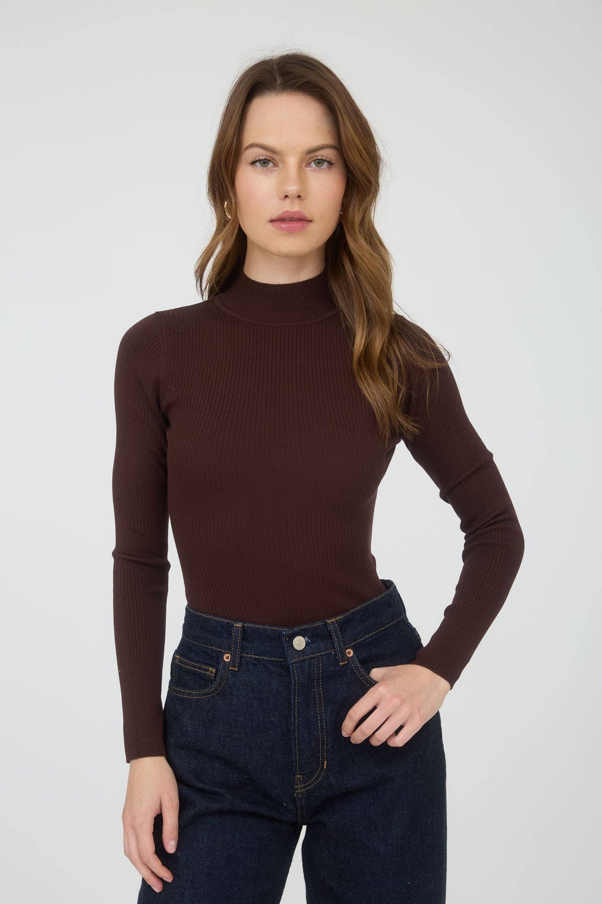 Georgie Ribbed Bodysuit / Coffee