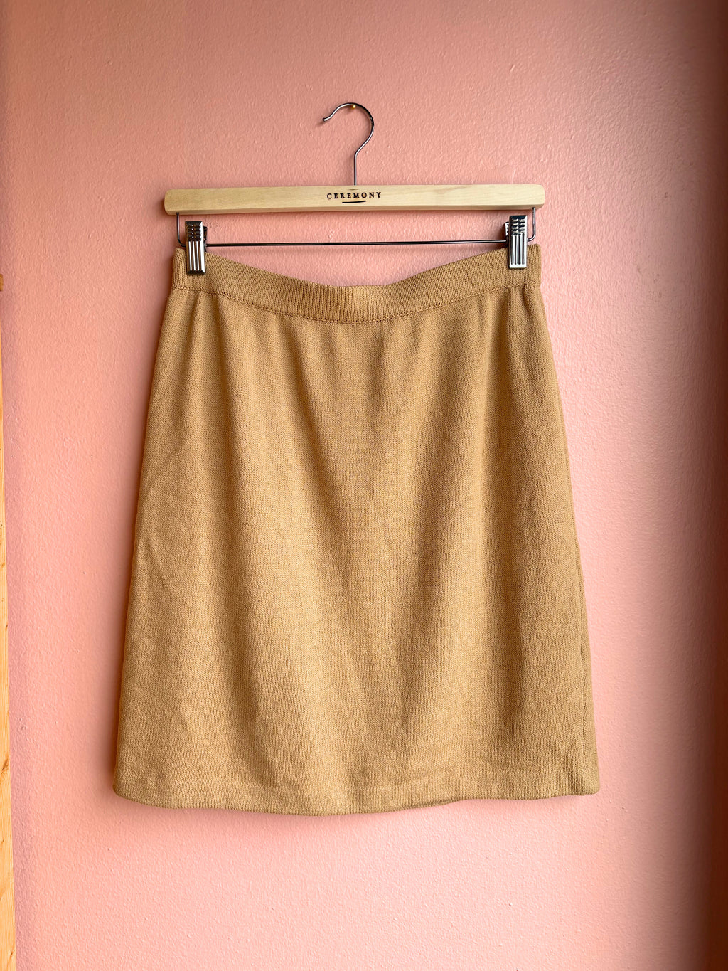 Buff Knit Pencil Skirt
