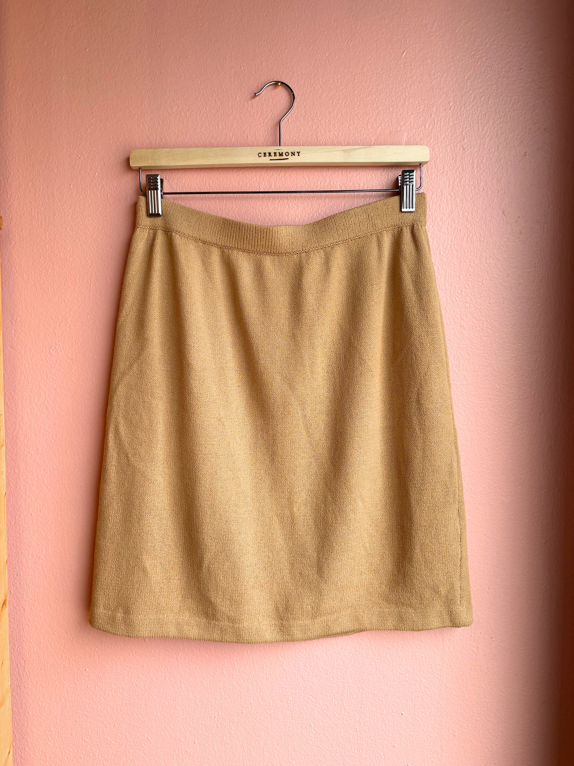 Buff Knit Pencil Skirt
