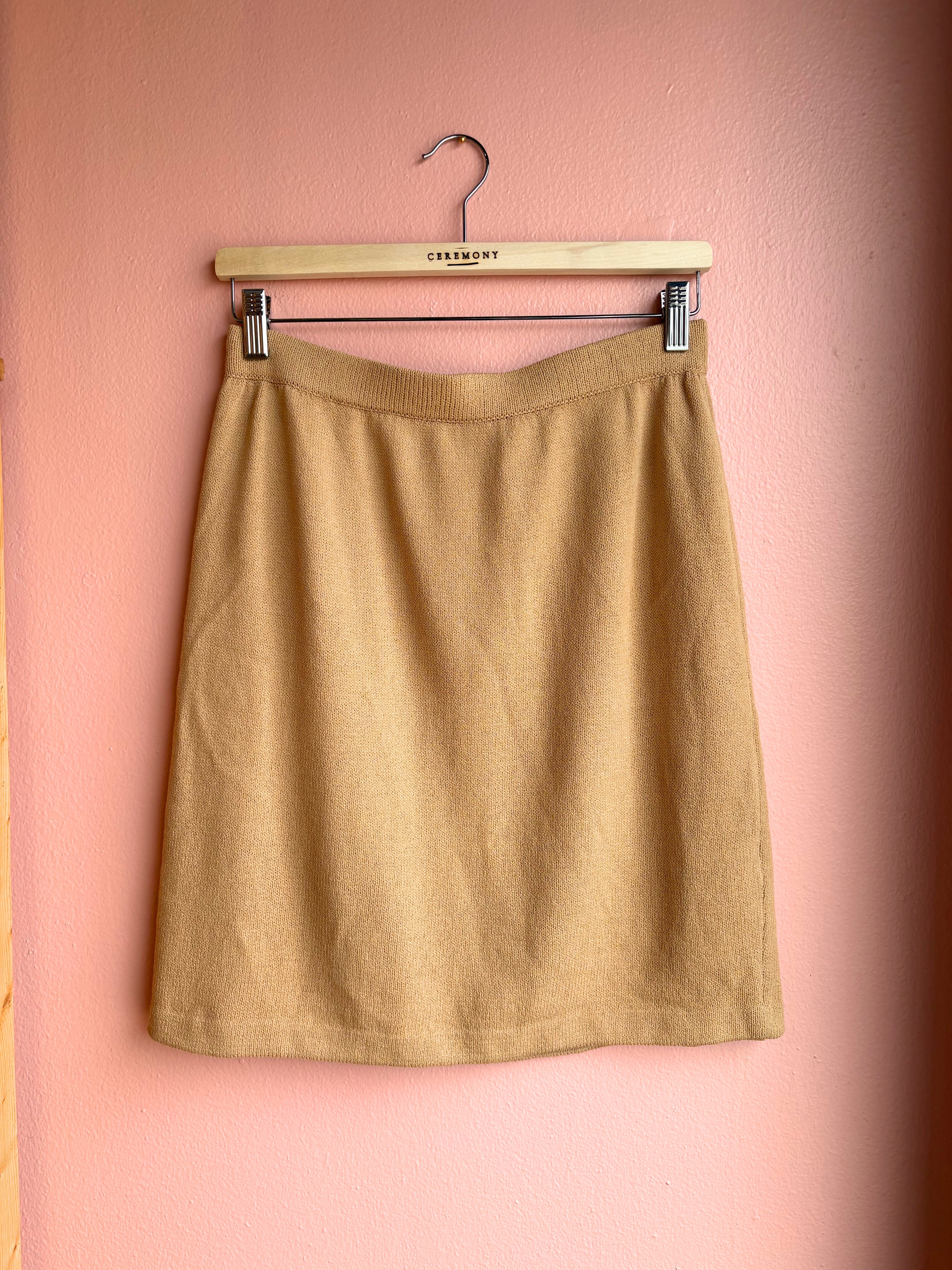 Buff Knit Pencil Skirt