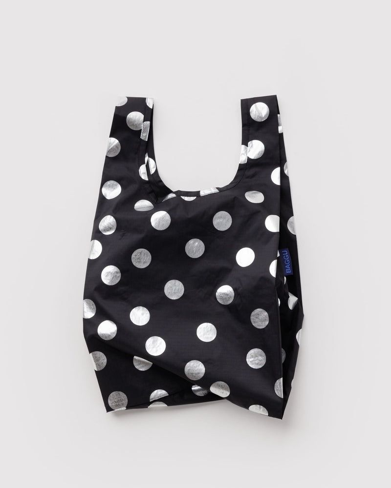 Baby Baggu - Silver Metallic Polka Dot