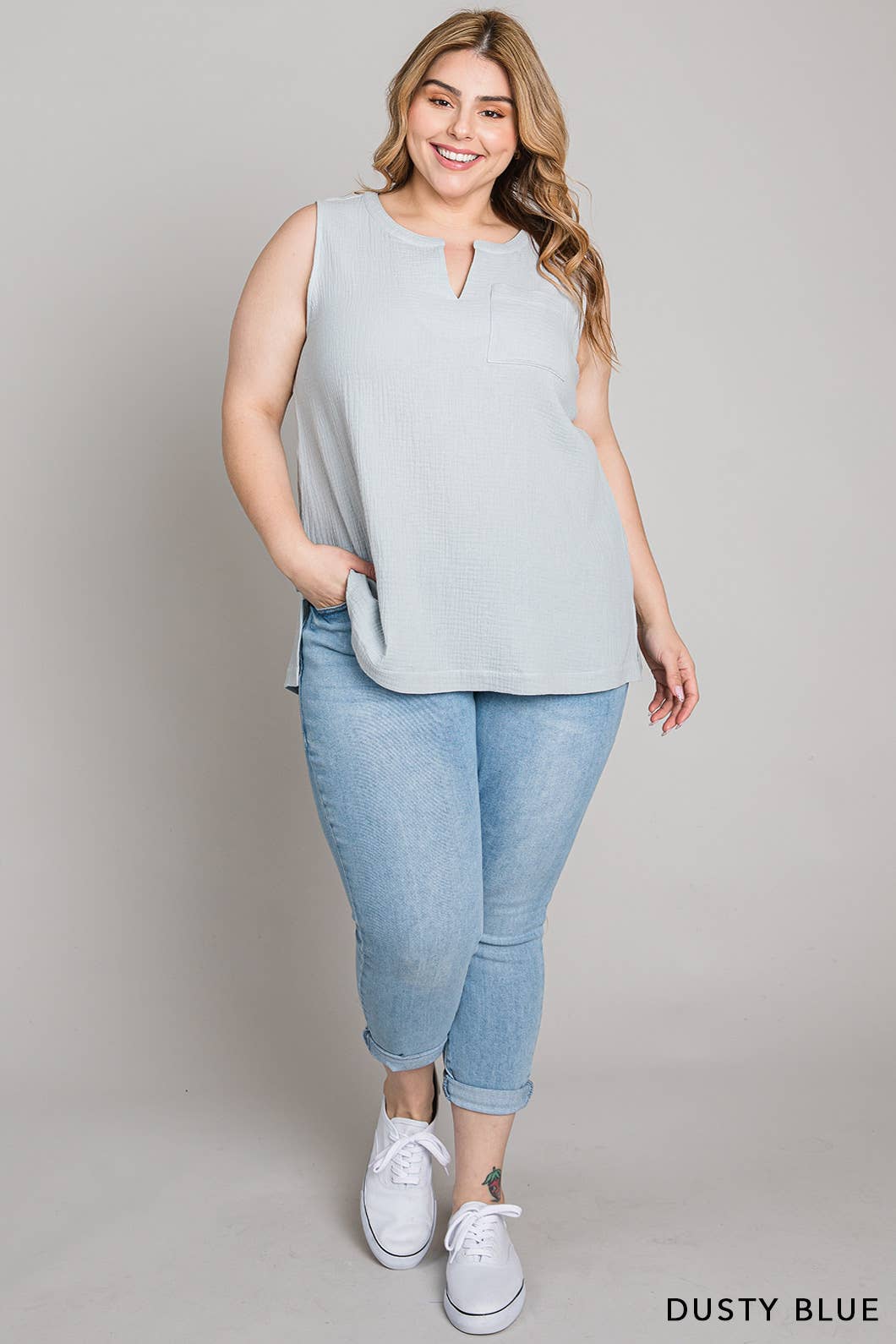 Cotton Ciele Top / Dusty Blue