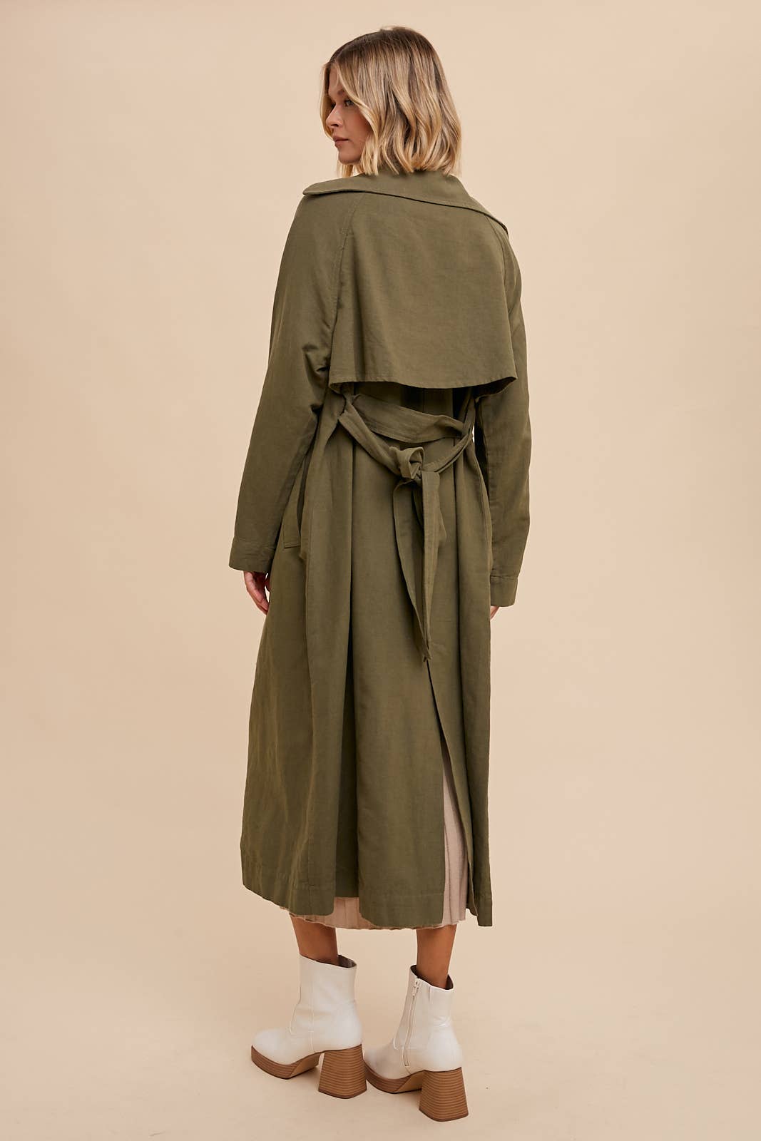 Garment-Washed Heavyweight Twill Trench Coat