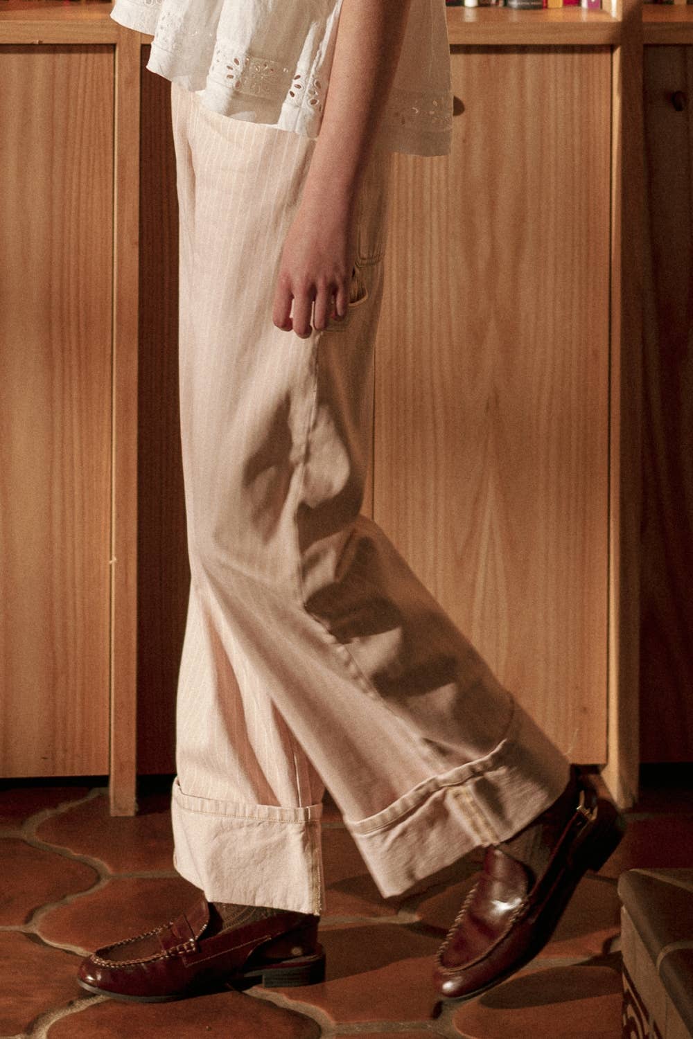 Lara Cuffed Cotton Pants