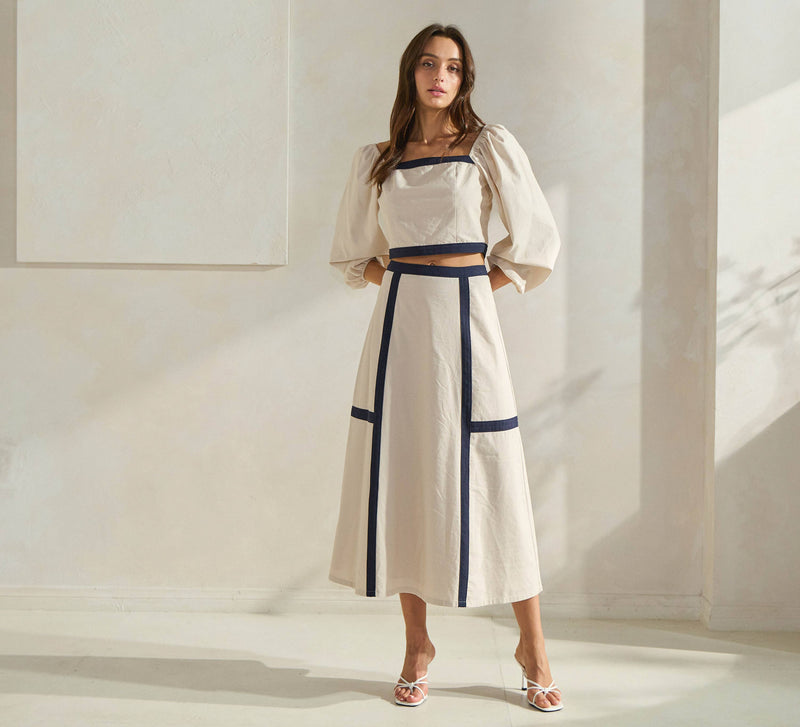 Soubrette Contrast Trim Skirt