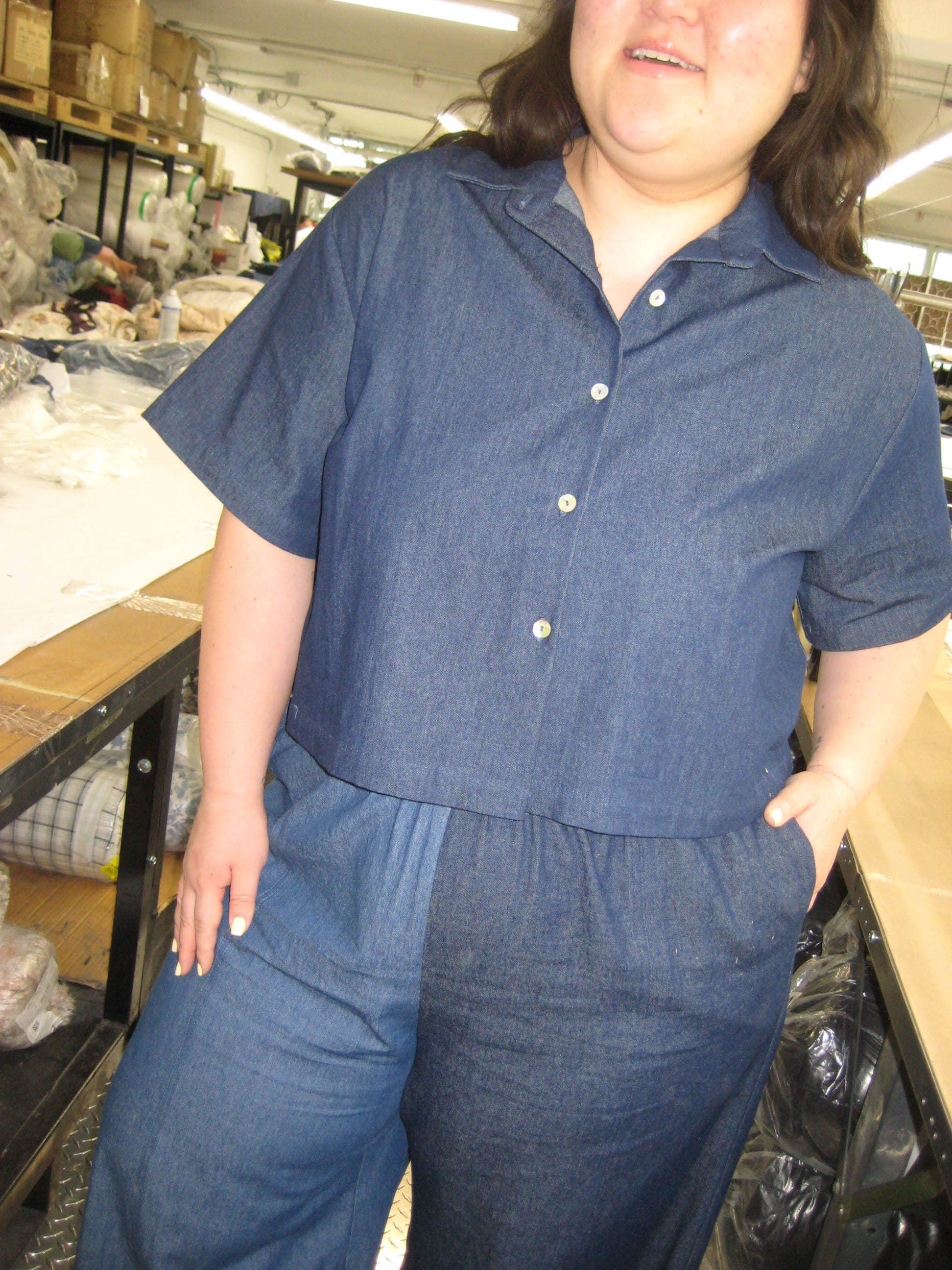 Charli Boxy Button Up Denim Shirt - Plus Size